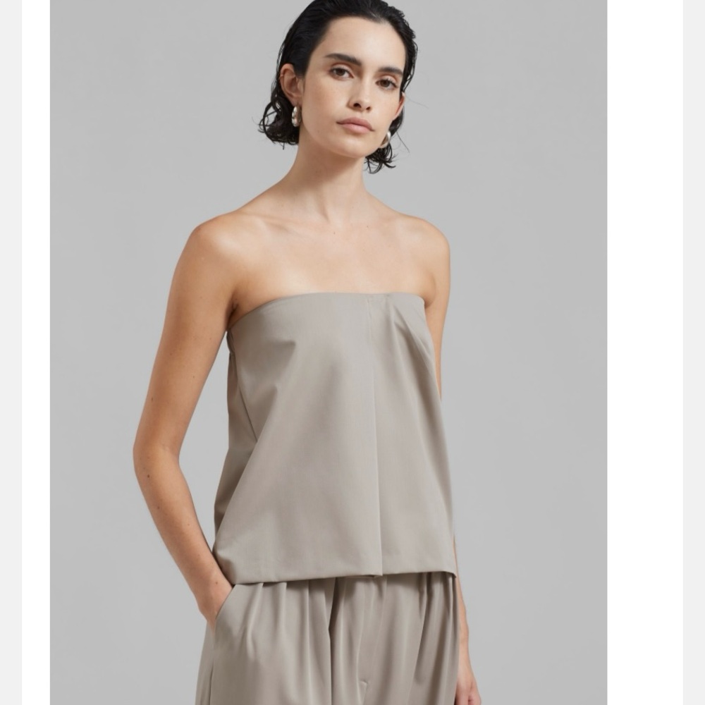 The Frankie Shop Strapless Top in Light Taupe